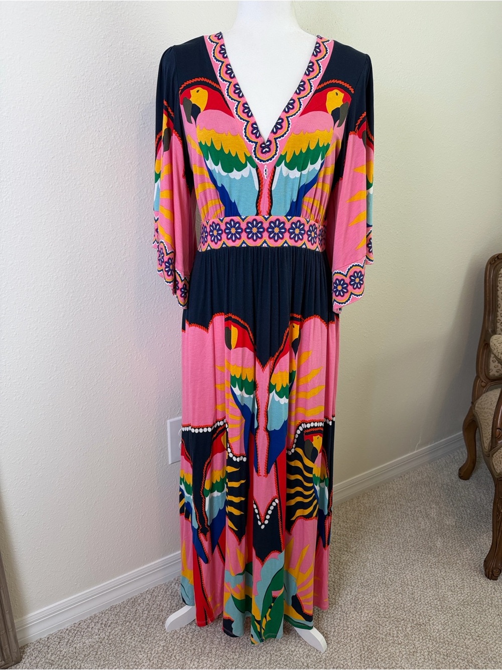 Boden Maya Kimono Jersey Knit Maxi Dress
